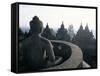 Arupadhatu Buddha, 8th Century Buddhist Site of Borobudur, Unesco World Heritage Site, Indonesia-Bruno Barbier-Framed Stretched Canvas