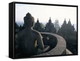 Arupadhatu Buddha, 8th Century Buddhist Site of Borobudur, Unesco World Heritage Site, Indonesia-Bruno Barbier-Framed Stretched Canvas