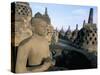 Arupadhatu Buddha, 8th Century Buddhist Site of Borobudur, Unesco World Heritage Site, Indonesia-Bruno Barbier-Stretched Canvas