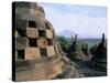 Arupadhatu View, 8th Century Buddhist Site of Borobudur, Unesco World Heritage Site, Indonesia-Bruno Barbier-Stretched Canvas