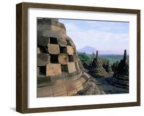 Arupadhatu View, 8th Century Buddhist Site of Borobudur, Unesco World Heritage Site, Indonesia-Bruno Barbier-Framed Photographic Print