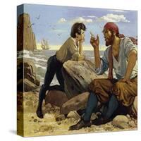 As a Boy, Walter Raleigh Listened to Many Exciting Tales of the High Seas-Alberto Salinas-Stretched Canvas