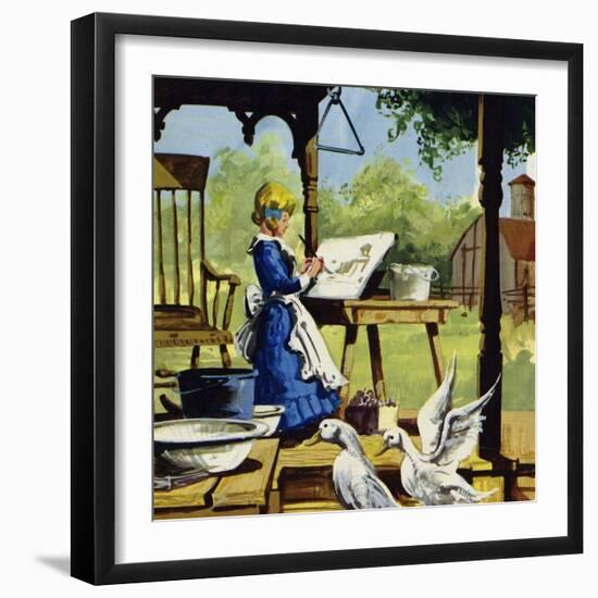 As a Child, Anna Mary Robertson Enjoyed Painting-null-Framed Giclee Print