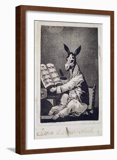 As Far Back as His Grandfather, Plate 39 of "Los Caprichos", 1799-Francisco de Goya-Framed Giclee Print