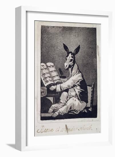 As Far Back as His Grandfather, Plate 39 of "Los Caprichos", 1799-Francisco de Goya-Framed Giclee Print