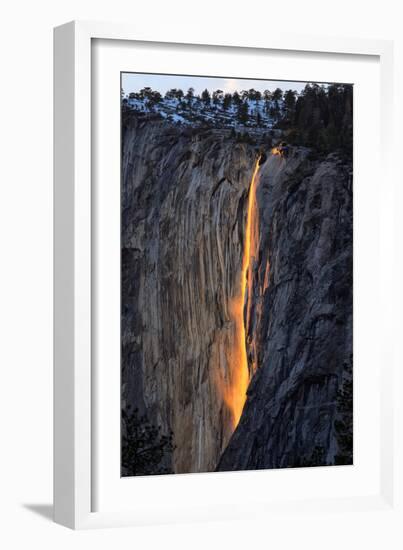 As Fire Falls, Firefall, Horsetail Falls, Yosemite National Park, Rare Light-Vincent James-Framed Photographic Print