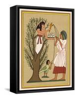As Loving Mother-Goddess Mut Pours Water from the Sycamore Tree Over a Deceased Person and His Soul-E.a. Wallis Budge-Framed Stretched Canvas