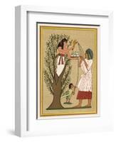 As Loving Mother-Goddess Mut Pours Water from the Sycamore Tree Over a Deceased Person and His Soul-E.a. Wallis Budge-Framed Art Print