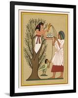 As Loving Mother-Goddess Mut Pours Water from the Sycamore Tree Over a Deceased Person and His Soul-E.a. Wallis Budge-Framed Art Print