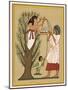 As Loving Mother-Goddess Mut Pours Water from the Sycamore Tree Over a Deceased Person and His Soul-E.a. Wallis Budge-Mounted Art Print