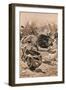 As The Lion Charged, 1902, (1903)-Stanley Llewellyn Wood-Framed Giclee Print