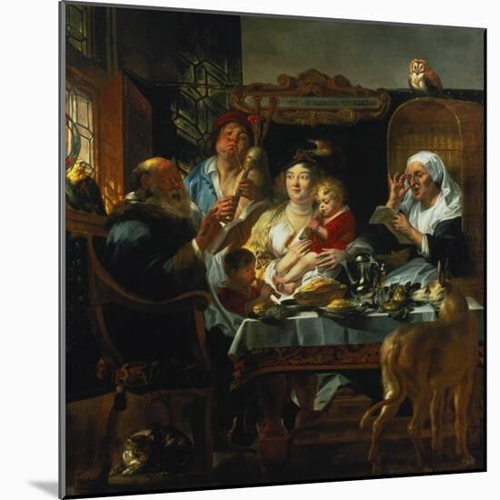 "As the Old Sing, the Young Pipe"-Jacob Jordaens-Mounted Giclee Print