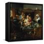 "As the Old Sing, the Young Pipe"-Jacob Jordaens-Framed Stretched Canvas