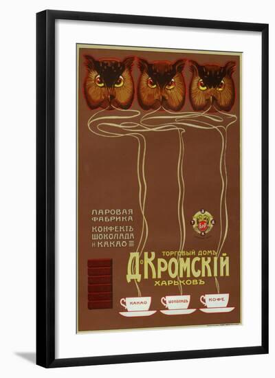 As Wise as Owls, Drink Kromsky Cocoa, Candies and Chocolate-null-Framed Art Print