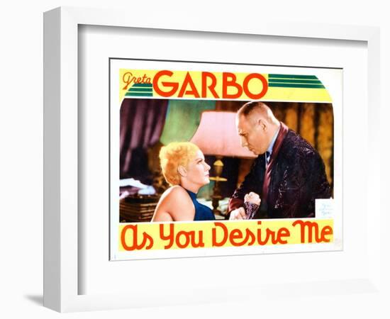 As You Desire Me, from Left: Greta Garbo, Erich Von Stroheim, 1932-null-Framed Art Print