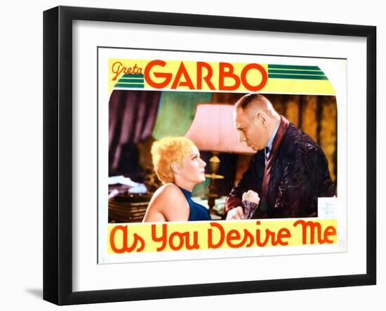 As You Desire Me, from Left: Greta Garbo, Erich Von Stroheim, 1932-null-Framed Art Print