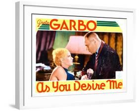 As You Desire Me, from Left: Greta Garbo, Erich Von Stroheim, 1932-null-Framed Art Print