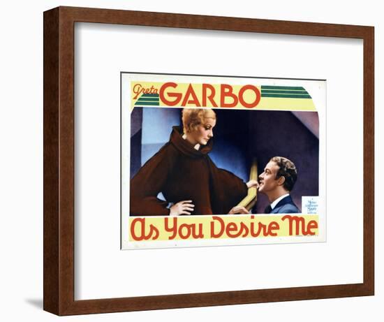 As You Desire Me, from Left, Greta Garbo, Roland Varno, 1932-null-Framed Art Print