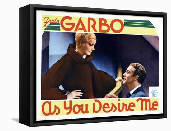 As You Desire Me, from Left, Greta Garbo, Roland Varno, 1932-null-Framed Stretched Canvas