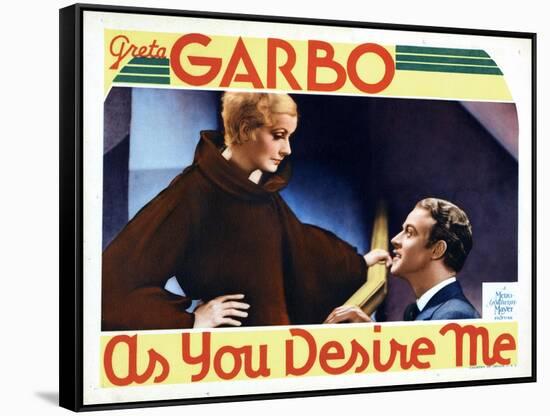 As You Desire Me, from Left, Greta Garbo, Roland Varno, 1932-null-Framed Stretched Canvas