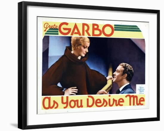 As You Desire Me, from Left, Greta Garbo, Roland Varno, 1932-null-Framed Art Print