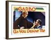 As You Desire Me, from Left, Greta Garbo, Roland Varno, 1932-null-Framed Art Print