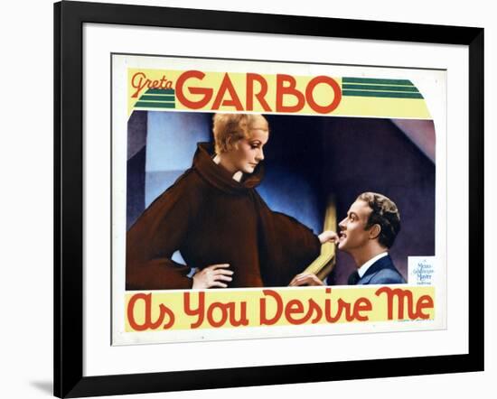 As You Desire Me, from Left, Greta Garbo, Roland Varno, 1932-null-Framed Art Print