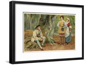 As You Like It, Orlando Rosalind and Celia in the Forest of Arden-null-Framed Art Print