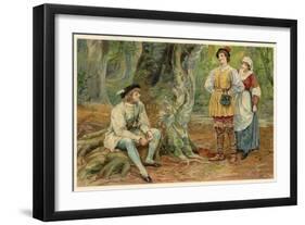 As You Like It, Orlando Rosalind and Celia in the Forest of Arden-null-Framed Art Print