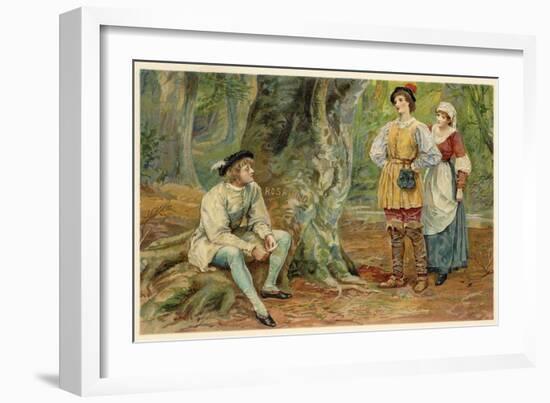 As You Like It, Orlando Rosalind and Celia in the Forest of Arden-null-Framed Art Print