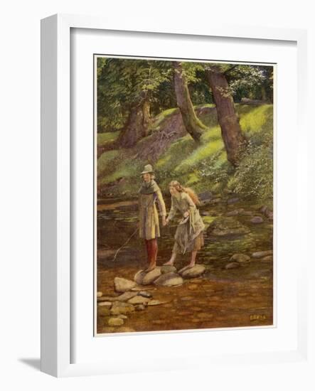 As You Like It, Rosalind and Celia and His Sister Aliena in the Forest of Arden-Eleanor Fortescue Brickdale-Framed Photographic Print