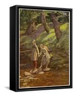 As You Like It, Rosalind and Celia and His Sister Aliena in the Forest of Arden-Eleanor Fortescue Brickdale-Framed Stretched Canvas