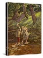 As You Like It, Rosalind and Celia and His Sister Aliena in the Forest of Arden-Eleanor Fortescue Brickdale-Stretched Canvas