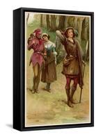 As You Like It, Rosalind with Touchstone and Audrey in the Forest of Arden-Walter Paget-Framed Stretched Canvas