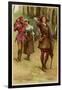 As You Like It, Rosalind with Touchstone and Audrey in the Forest of Arden-Walter Paget-Framed Art Print