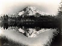 Mount Rainier, Two Women and a Man on Horse Trail, 1914-Asahel Curtis-Giclee Print