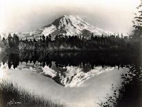 Mount Rainier, Two Women and a Man on Horse Trail, 1914-Asahel Curtis-Framed Giclee Print