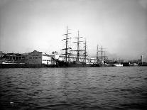 Tall Ships Moored at Dock, Port of Seattle, Circa 1913-Asahel Curtis-Giclee Print