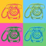 Pop Art Style Retro Phones-asakosakura-Art Print