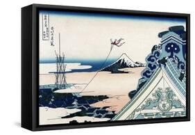 Asakusa Honganji Temple in the Eastern Capital, Edo-Katsushika Hokusai-Framed Stretched Canvas