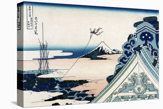 Asakusa Honganji Temple in the Eastern Capital, Edo-Katsushika Hokusai-Stretched Canvas