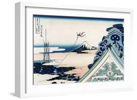 Asakusa Honganji Temple in the Eastern Capital, Edo-Katsushika Hokusai-Framed Art Print