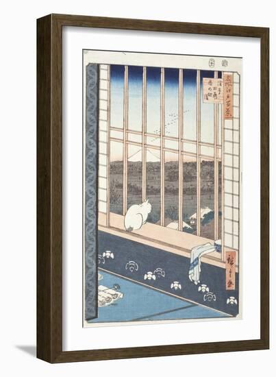 Asakusa Rice Fields and Festival of Torinomachi from Series One Hundred Famous Views of Edo, 1857-Ando or Utagawa Hiroshige-Framed Giclee Print