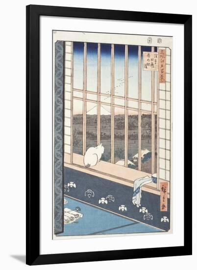 Asakusa Rice Fields and Festival of Torinomachi from Series One Hundred Famous Views of Edo, 1857-Ando or Utagawa Hiroshige-Framed Giclee Print