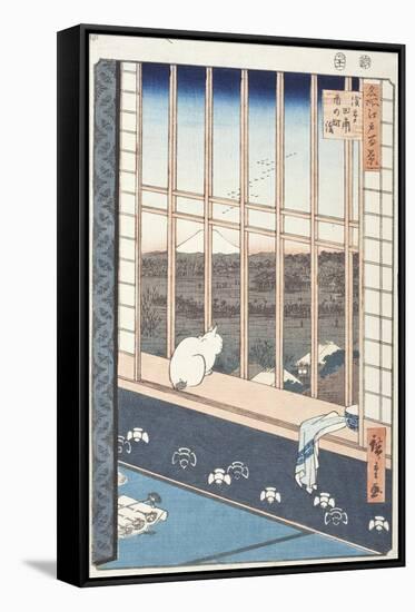 Asakusa Rice Fields and Festival of Torinomachi from Series One Hundred Famous Views of Edo, 1857-Ando or Utagawa Hiroshige-Framed Stretched Canvas