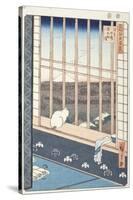 Asakusa Rice Fields and Festival of Torinomachi from Series One Hundred Famous Views of Edo, 1857-Ando or Utagawa Hiroshige-Stretched Canvas