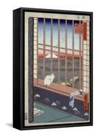 Asakusa Ricefields and Torinomachi Festival-Ando Hiroshige-Framed Stretched Canvas