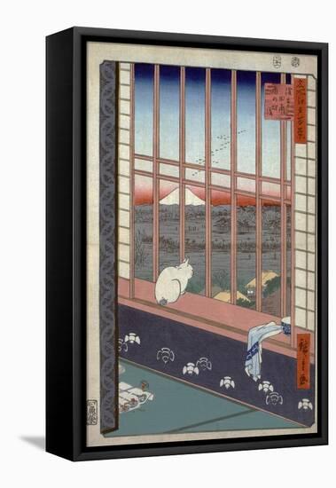 Asakusa Ricefields and Torinomachi Festival-Ando Hiroshige-Framed Stretched Canvas