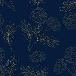 Yellow Marigold on Indigo Blue Background. Vector Illustration-Asamask92-Art Print