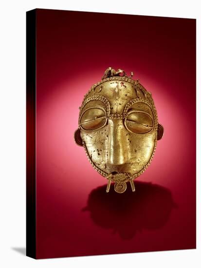 Asante Mask, from Ghana (Gold)-African-Stretched Canvas